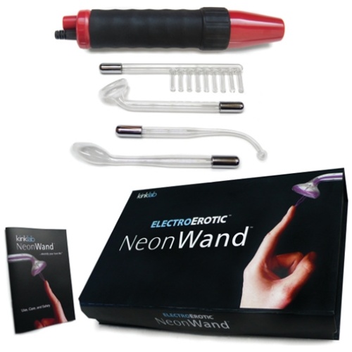 Neon Wand Electrosex Kit - Red and Black Handle  Red Electrode