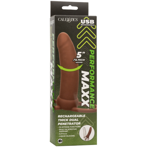 Performance Maxx Rechargeable Thick Dual Penetrator - Brown
