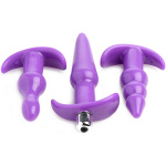 4 Pc Vibrating Anal Plug Set - Purple