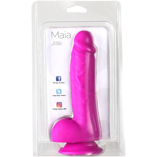 Josi Silicone Realistic Suction Cup Dong - Dark Purple