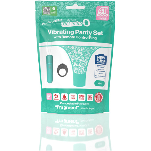 Screaming O 4t - Vibrating Panty Set With Remote Control Ring - Kiwi