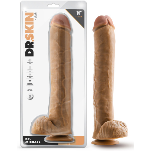 Dr. Skin - Dr. Michael - 14 Inch Dildo With Balls Tan