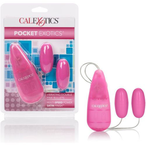 Pocket Exotics Vibrating Double Pink Passion Bullets - Pink
