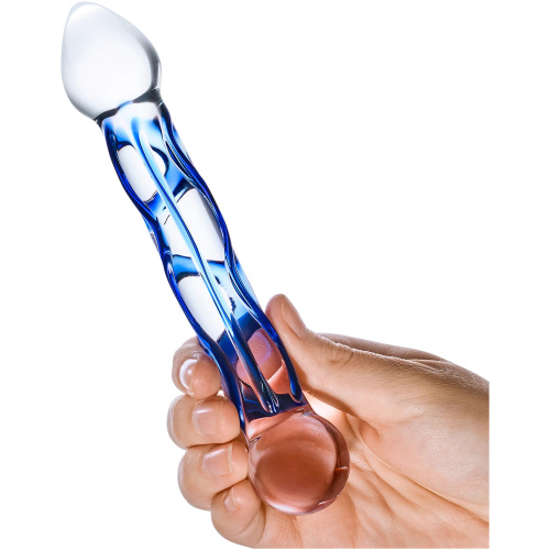 6.5 Inch Full Tip Textured Glass Dildo