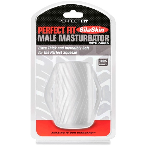Perfect Fit Male Masturbator With Grips - Clear