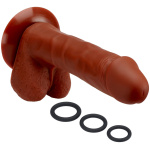 Pro Sensual Premium Silicone 8 Inch Dong With 3  Cockrings - Brown