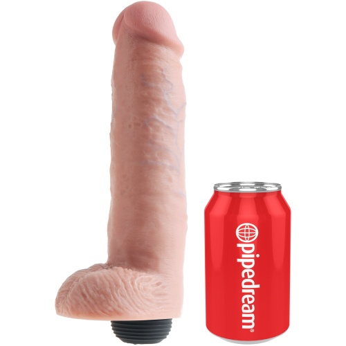 King Cock 10 Inch Squirting Cock With Balls - Light