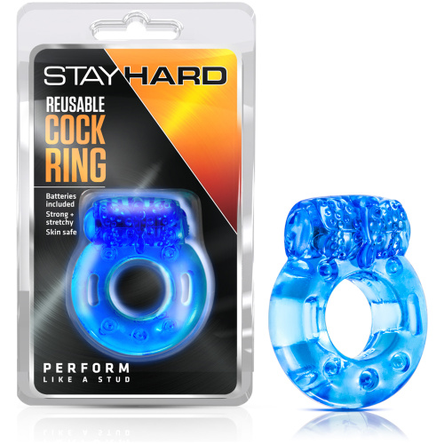 Stay Hard Reusable Cock Ring - Blue