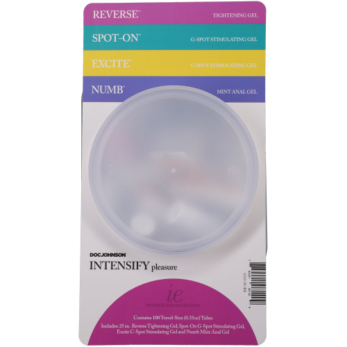 Intimate Enhancements - Intensify Pleasure -  Fishbowl Display - 100 Pieces -  0.35 Oz Tubes
