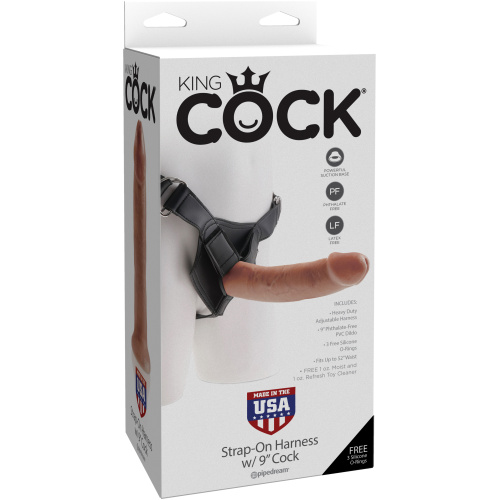 King Cock Strap-on Harness With 9 Inch Cock - Tan
