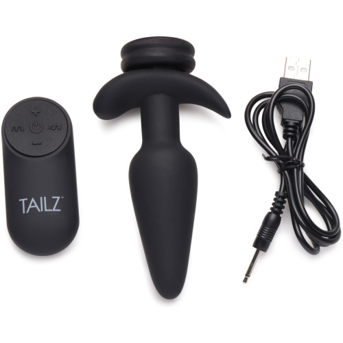 Interchangeable 10x Vibrating Small Silicone Anal Plug With Remote