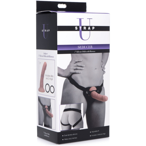 Seducer 7 Inch Silicone Dildo With Harness