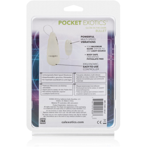 Glow-in-the-Dark Pocket Exotics Vibrating Glowing Bullet