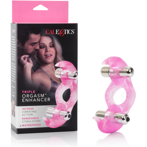 Silicone Triple Orgasm Erection Enhancer - Pink