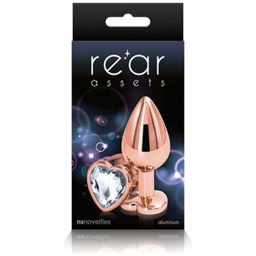 Rear Assets - Rose Gold Heart - Medium - Clear