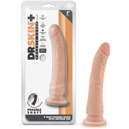 Dr. Skin Plus - 9 Inch Posable Dildo - Vanilla