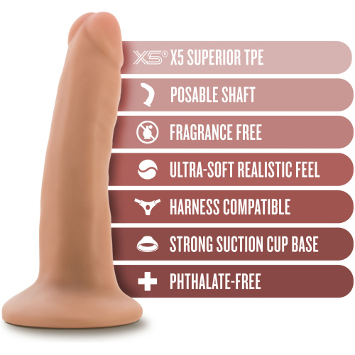 Dr. Skin Plus - 5 Inch Posable Dildo - Vanilla