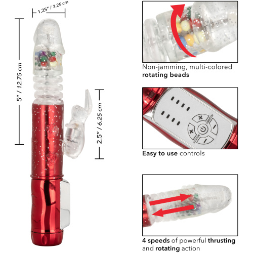Naughty Bits Cumball Machine Thrusting Jack Rabbit Vibrator - Red