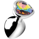 Rainbow Prism Heart Anal Plug - Medium