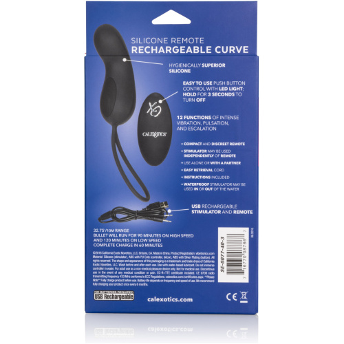 Silicone Remote Rechargeable Curve - Black