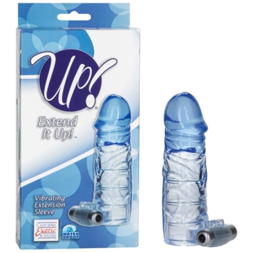 Up Extended It Up Vibrating Extension Sleeve - Blue