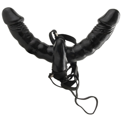 Fetish Fantasy Series Vibrating Double Delight Strap-on - Black