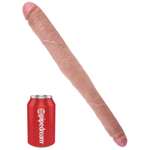 King Cock 16 Inch Tapered Double Dildo - Flesh