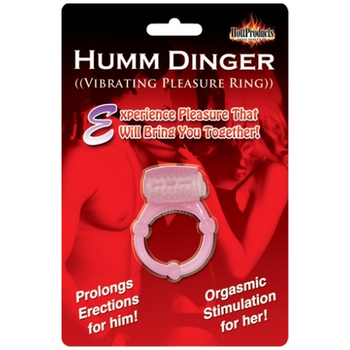 Humm Dinger Vibrating Penis Ring Clitoral Stimulator - Magenta