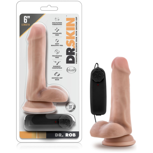 Dr. Skin - Dr. Rob - 6 Inch Vibrating Cock With Suction Cup - Vanilla