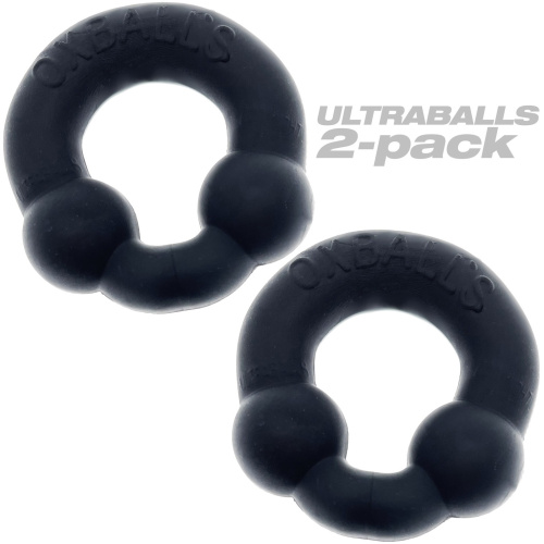 Ultraballs 2- Piece Cockring Set - Night Black