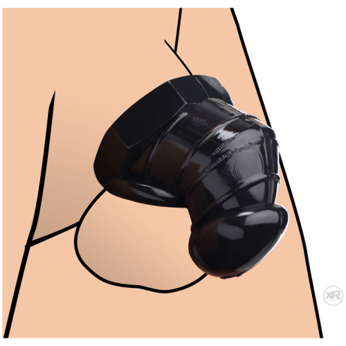 Master Series Detained - Black Restrictive Chastity Cage