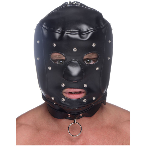 Muzzled Universal BDSM Hood With Removable Muzzle
