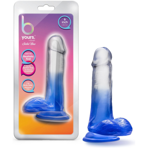 B Yours - Stella Blue - 6 Inch Dildo - Blue