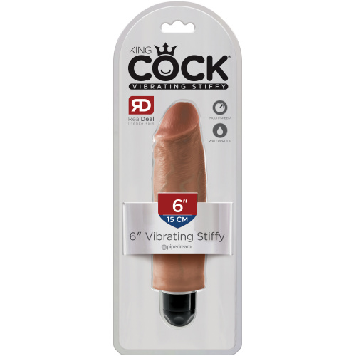 King Cock 6 Inch Vibrating Stiffy - Tan