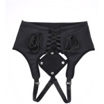 High Waisted Corset Strap on - Black