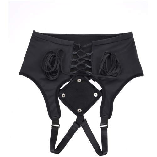High Waisted Corset Strap on - Black