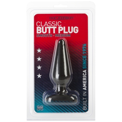Classic Butt Plug Smooth - Medium - Black