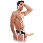 Fetish Fantasy Series 8-Inch Vibrating Hollow Strap-on - Flesh