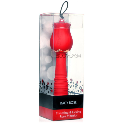 Bloomgasm Racy Rose Thrust and Lick Vibrator - Red