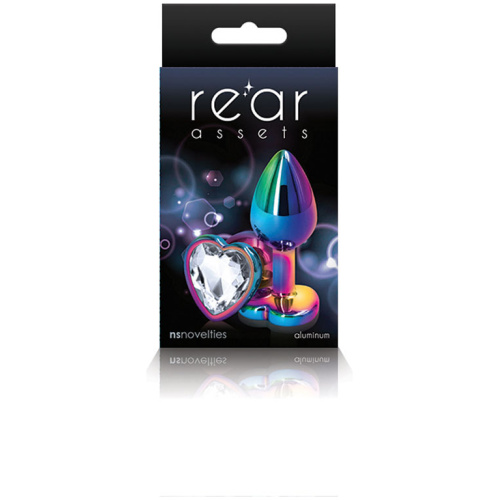 Rear Assets - Multicolor Heart - Small - Clear