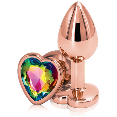 Rear Assets - Rose Gold Heart - Small - Rainbow