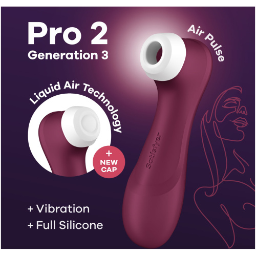 Satisfyer Pro 2 Generation 3 Connect App Liquid Air Technology - Wine Red
