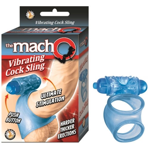 Macho Vibrating Cock Sling - Blue