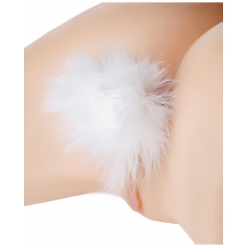Fluffer Bunny Tail Glass Anal Plug