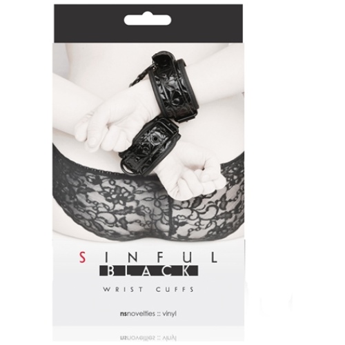 Sinful Wrist Cuffs - Black