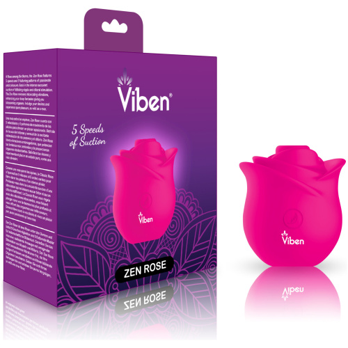 Zen Rose - Hot Pink - Handheld Rose Clitoral and Nipple Stimulator