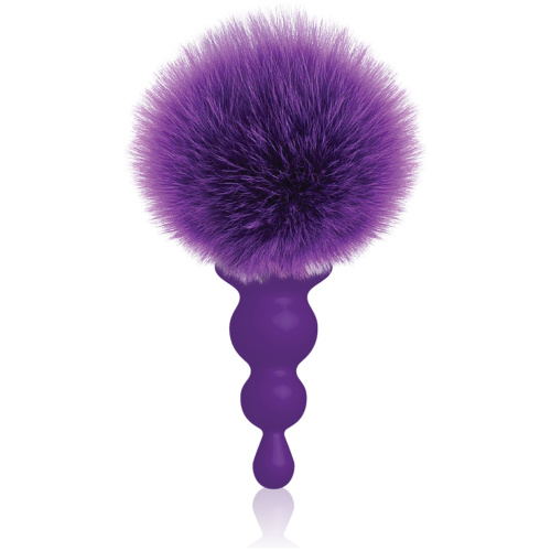 The 9's Cottontails Silicone Bunny Tail Butt Plug  - Beaded Purple