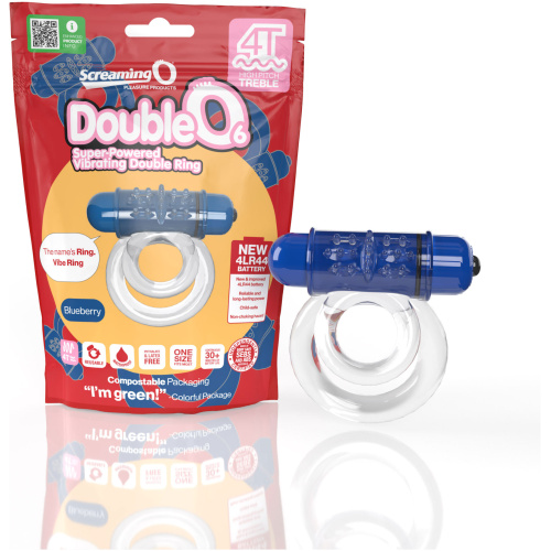 Screaming O 4t - Double O 6 Super Powered Vibrating Double Ring - Blueberry