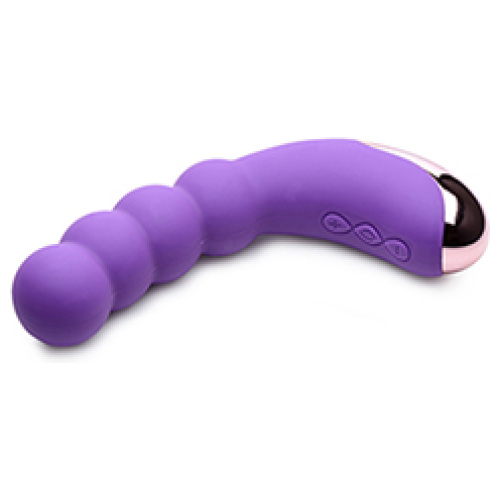Silicone Beaded Vibrator - Violet