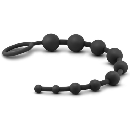 Anal Adventures - Platinum - Silicone 10 Anal Beads - Black